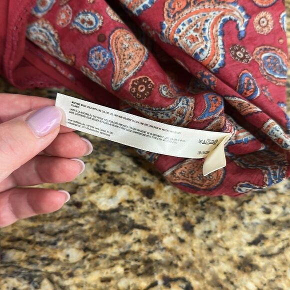 Free People Sundown Rust Red Paisley Print Off-the-Shoulder Bodysuit Size M - Picture 9 of 12